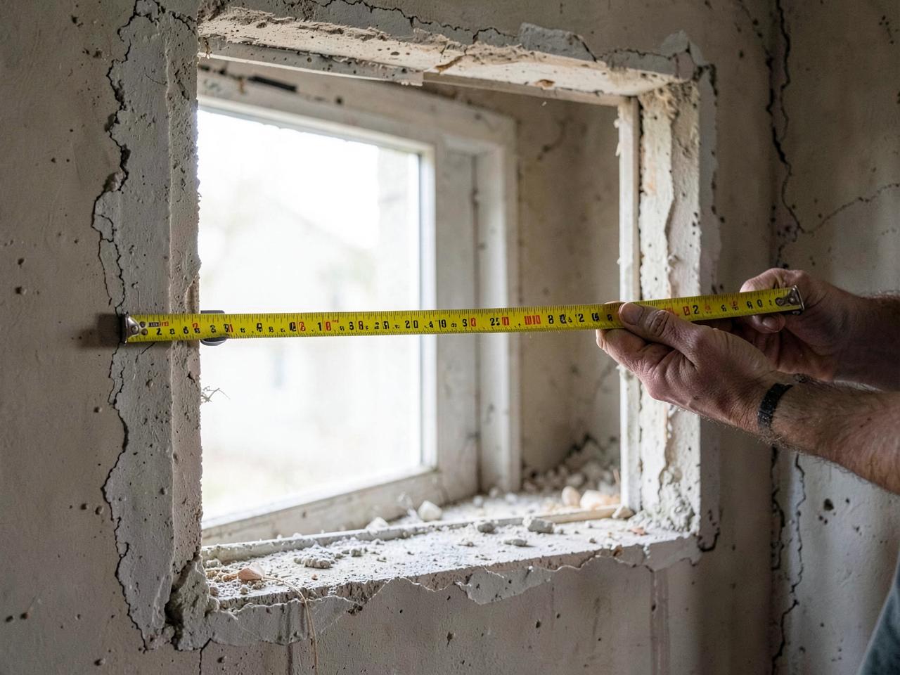 Aufmaß einer Fensteröffnung vor dem Einbau